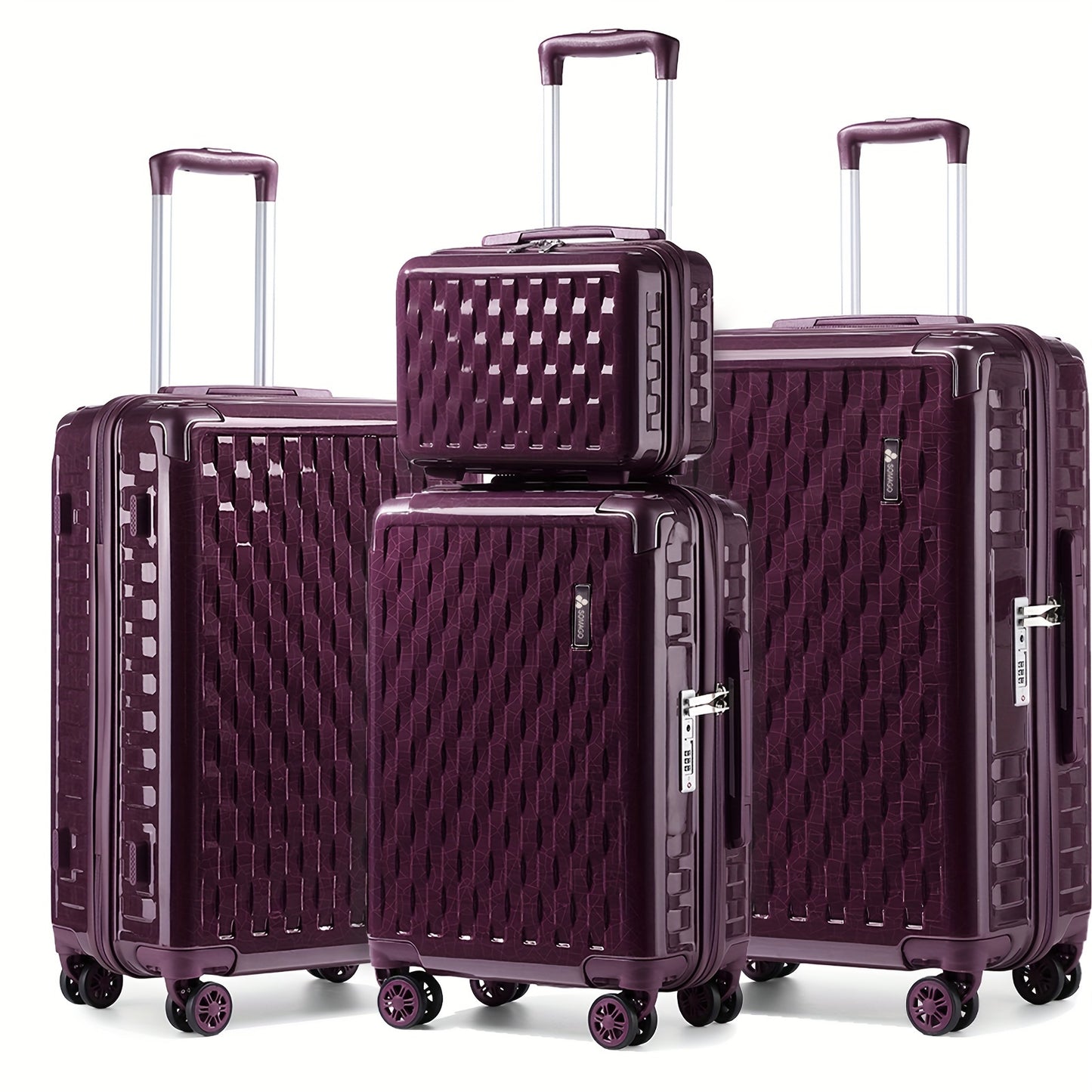 4-Piece Designer Luggage Set - Lightweight Durable Hardside Spinners, Secure TSA Lock and Smooth YKK Zippers for Travel