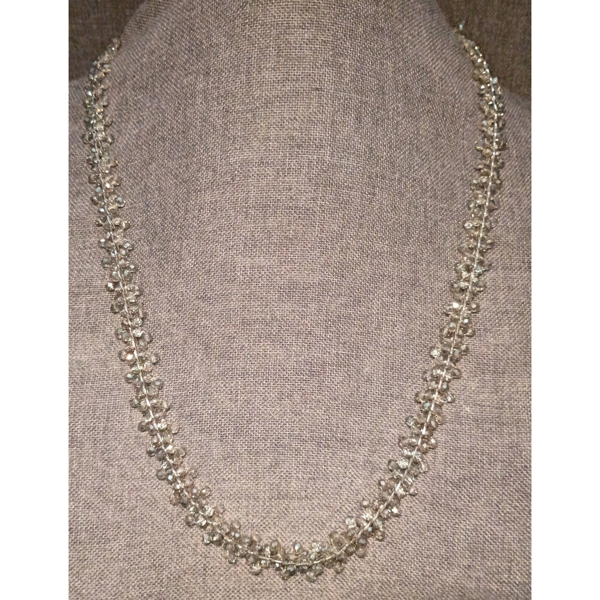 Ann Taylor Factory Silver Beaded Necklace