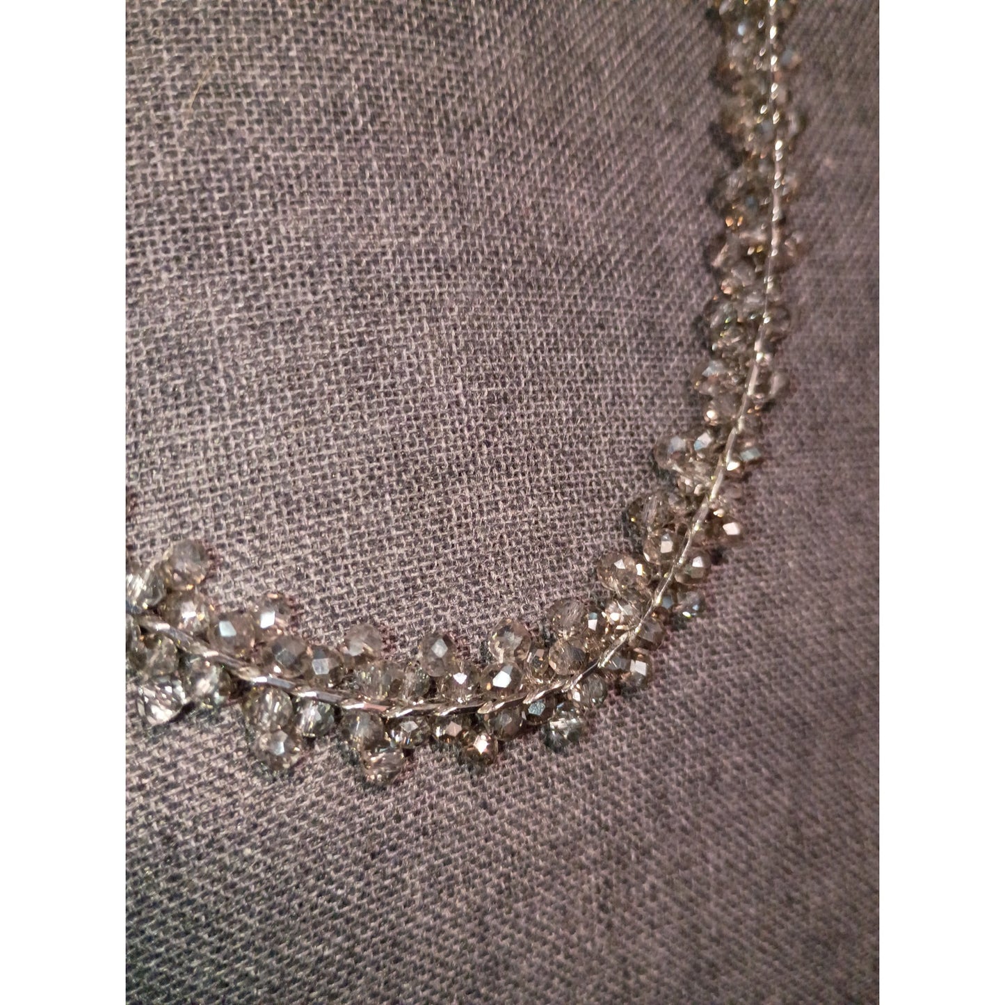 Ann Taylor Factory Silver Beaded Necklace