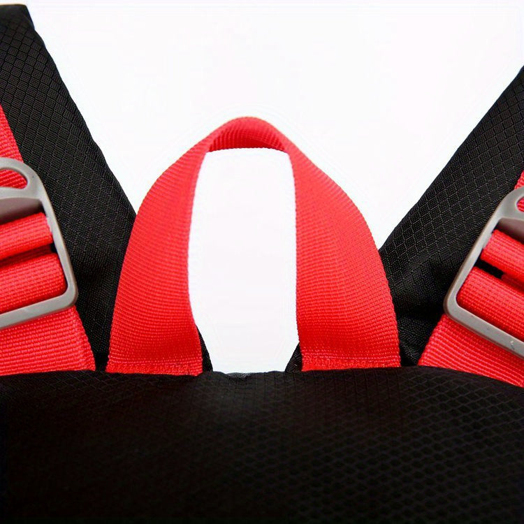 Universal Climbing Backpack, Lightweight Travel, Multifunctional, Hiking, Alphabet Pattern, Hard Shell, Black, with Zipper Closure, Hip Adjustment, Nylon Fabric, Utility Pocket, Cord Embellishment, Wipe with Damp Cloth, for L