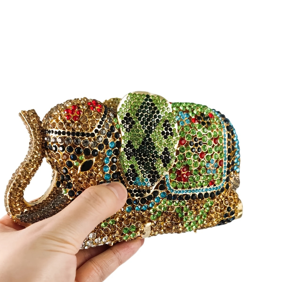 Women Luxury Elephant Clutch Bag Rhinestone Diamond Evening Bag Animal Purse Handbag For Cocktail Party Banquet