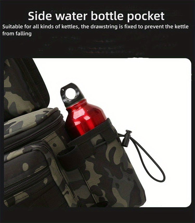 1pc Premium Fishing Tackle Sling Backpack - Water-Resistant Fishing Shoulder Bag with Rod Holder, Multiple Compartments, and Padded Straps - Perfect Gift for Anglers and Outdoor Enthusiasts