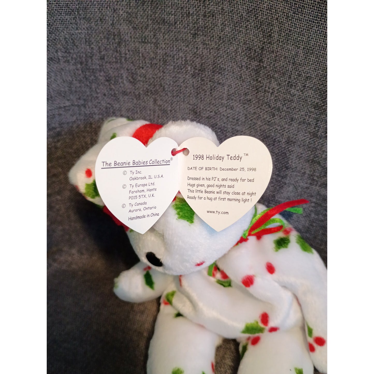 Mint Rare 1998 Holiday Teddy Ty Beanie Baby PE Pellets Tag Errors