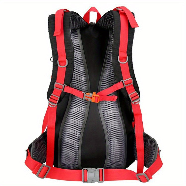 Universal Climbing Backpack, Lightweight Travel, Multifunctional, Hiking, Alphabet Pattern, Hard Shell, Black, with Zipper Closure, Hip Adjustment, Nylon Fabric, Utility Pocket, Cord Embellishment, Wipe with Damp Cloth, for L