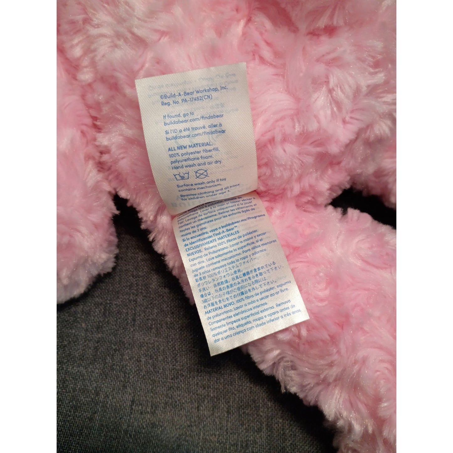 Build A Bear Workshop Pink Curly Plush Bear