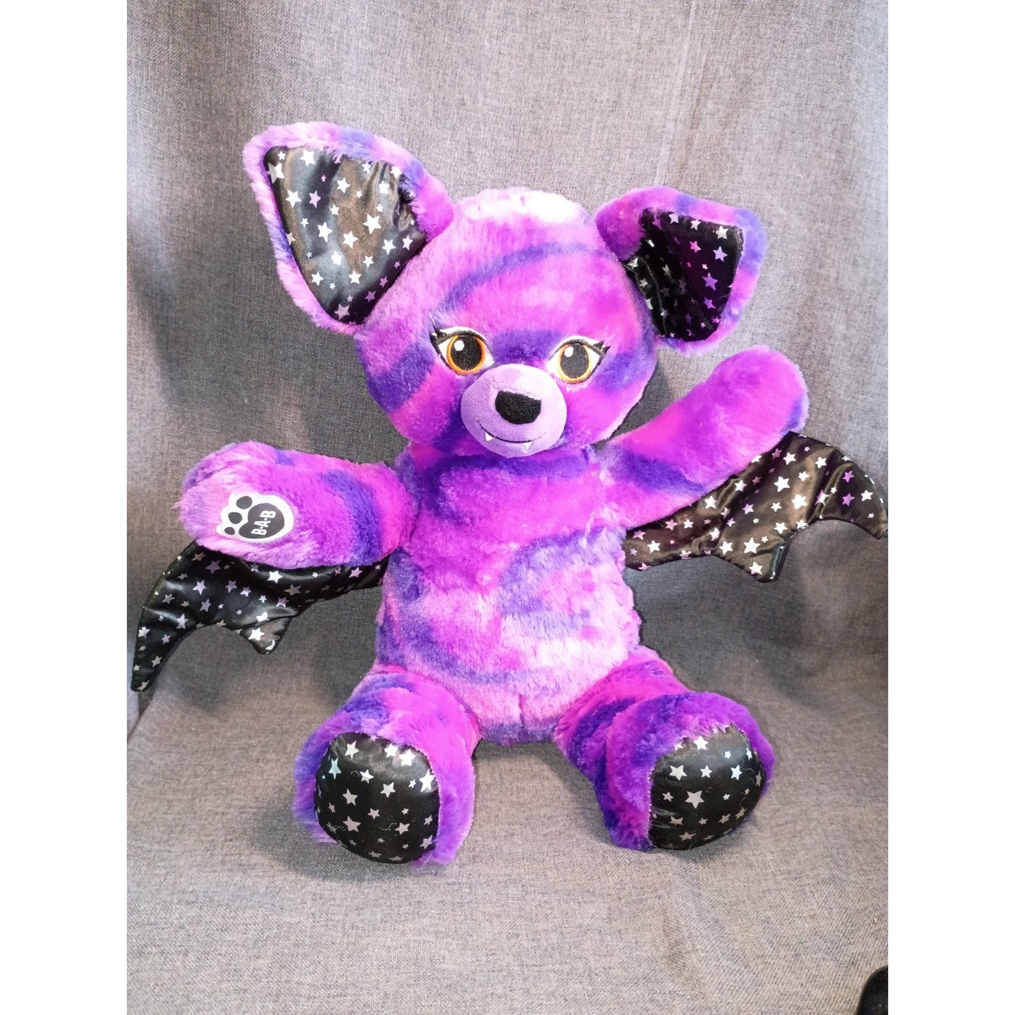 Build a Bear Retired Purple Vampire Starry Night Bat Plush 16"