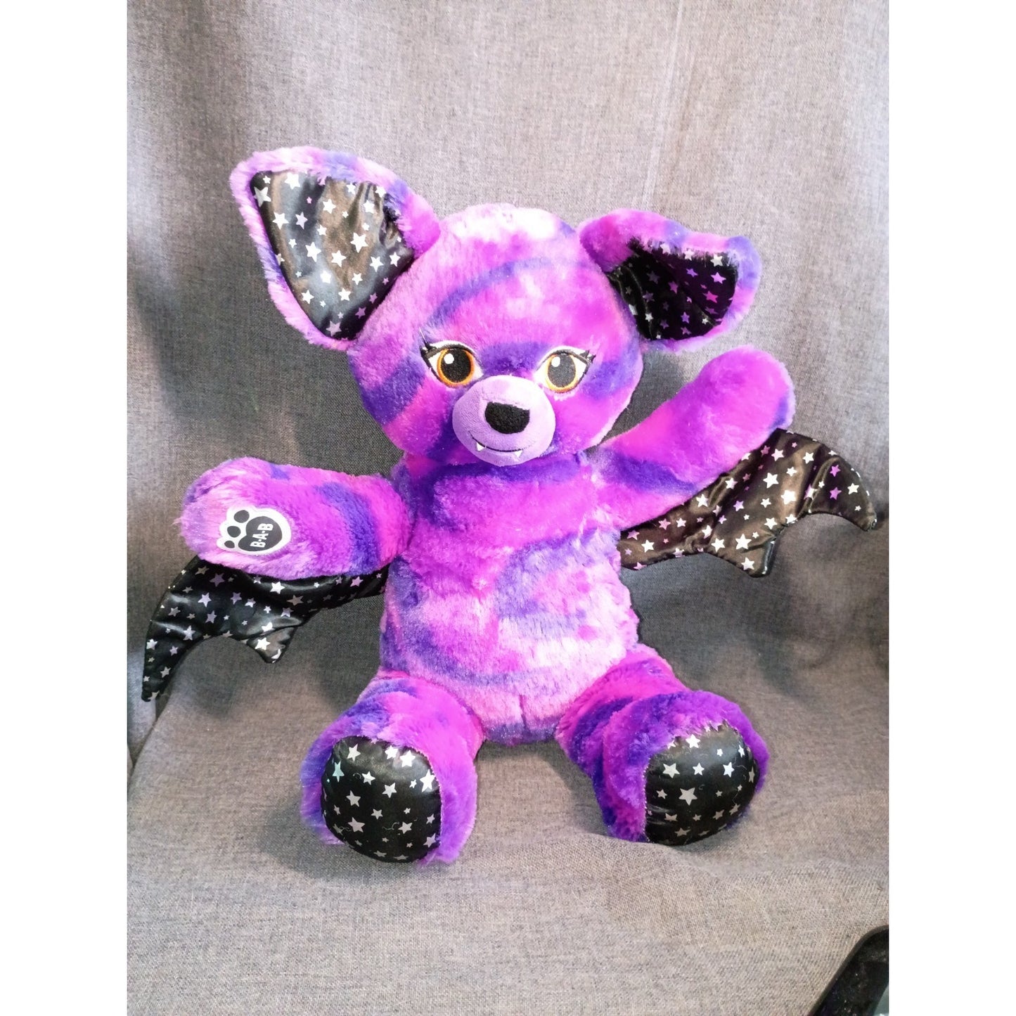 Build a Bear Retired Purple Vampire Starry Night Bat Plush 16"