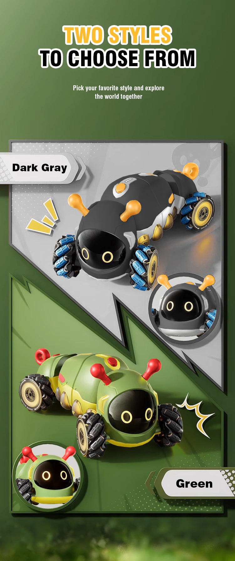 RC insect Car Climbing Stunt Spray Electric Cars robot  Radio remote control model RC Drift RacingToys for children boys Girls