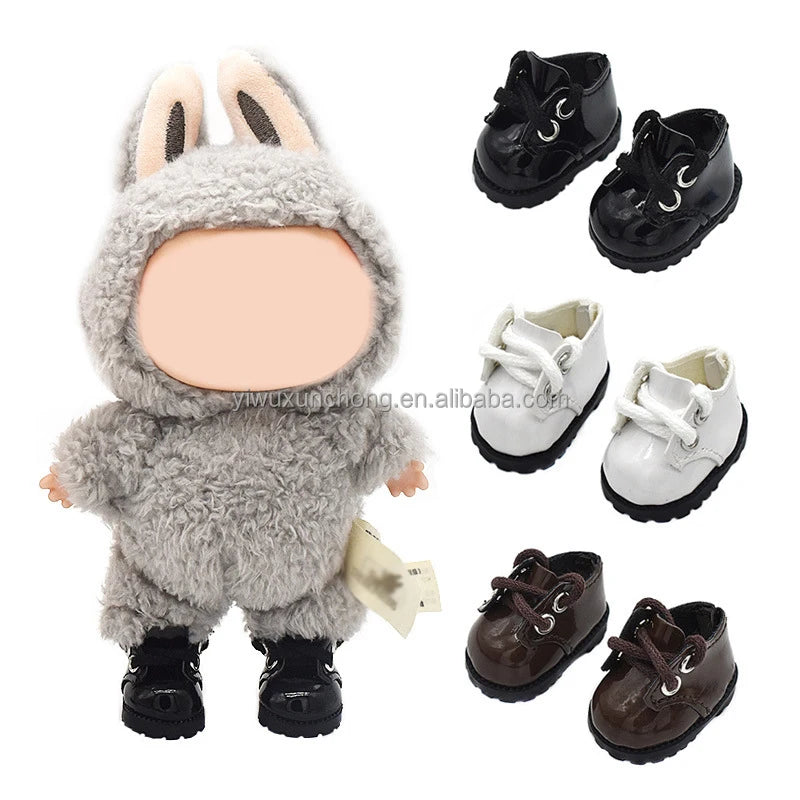 In Stock High-Quality Lace-Up Leather Shoes for Labubu Martin Boots & Moto Boots Doll Clothing Accessories & Shoes | Fast Ship