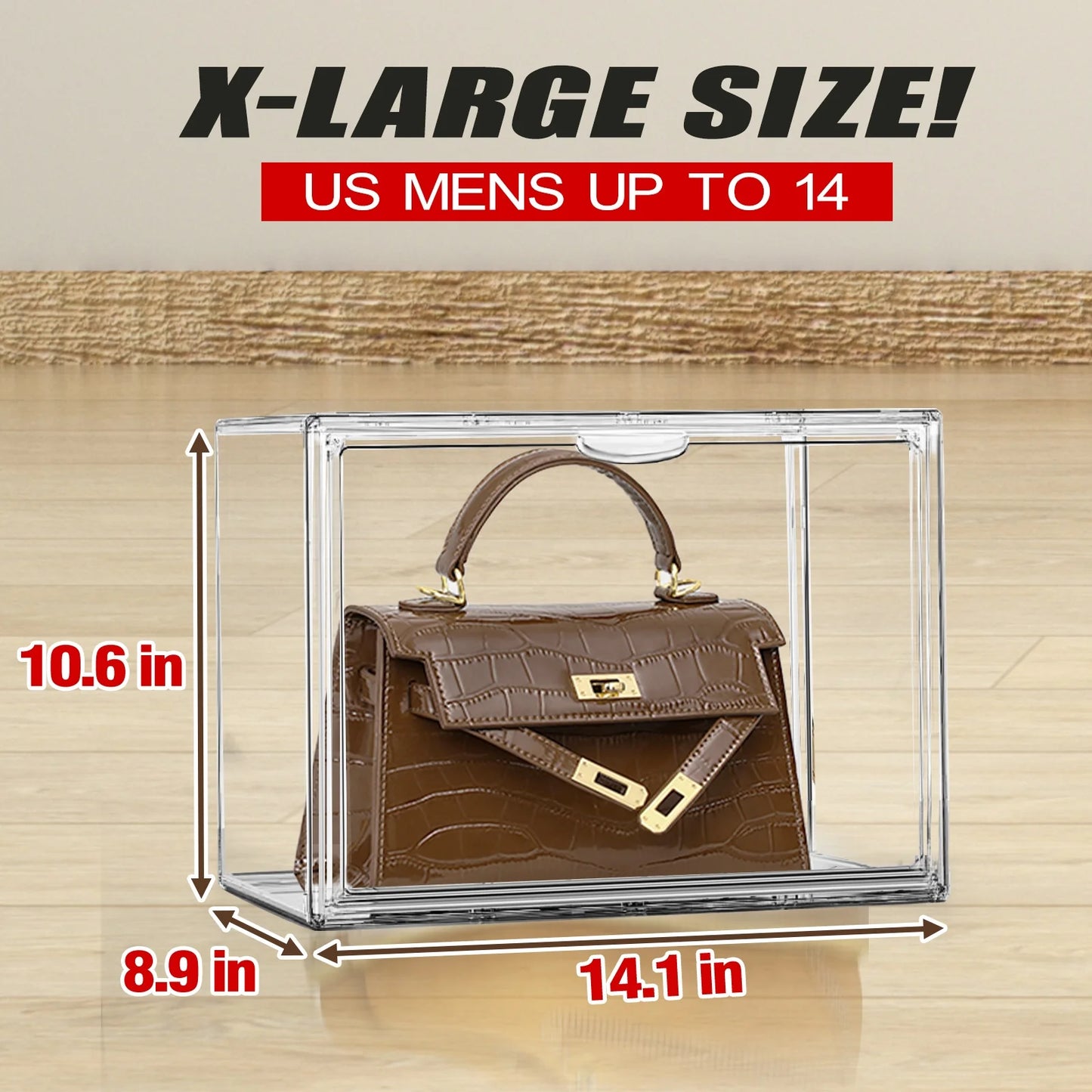 10 Pack Transparent Handbag Display Case