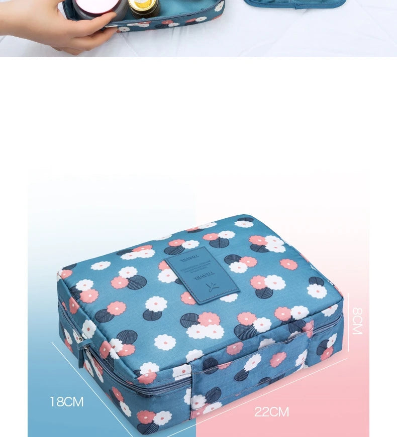 Tote Cosmetic Bag For Women Double Zipper Makeup Bag Toiletries Storage Bags Travel Kit Ladies Beauty Bag Neceser Organizer