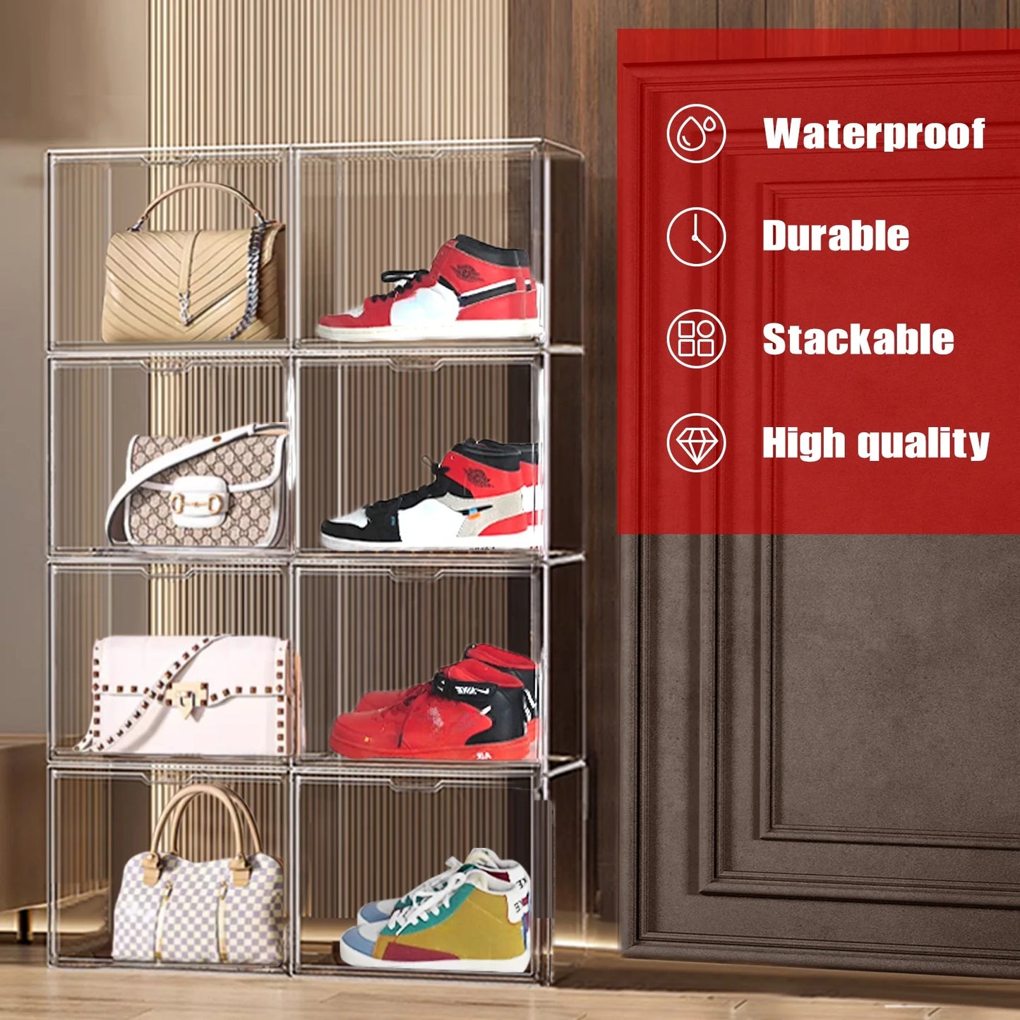 10 Pack Transparent Handbag Display Case