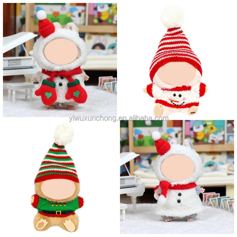 In Stock Designer Doll Clothes for Labubu Only - Stylish Bib Overalls & Shirt for 17cm Plush Doll | Fast Ship