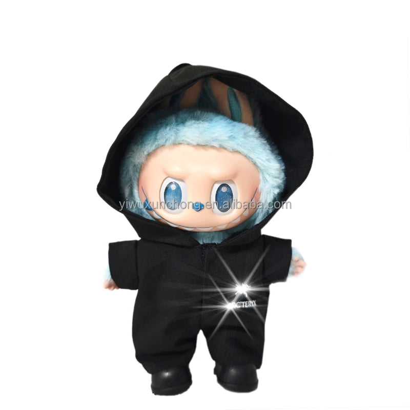 In Stock High-Quality Exclusive Designer Outfit for Labubu - GG Sweater and Overall Set for 17cm Plush Doll | Fast Ship