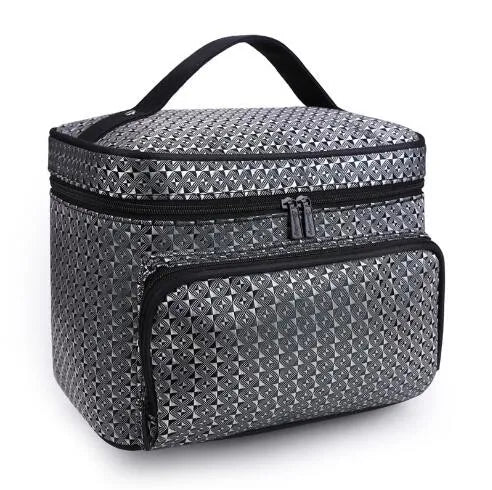 Woman Cosmetic Bags Striped Pattern Organizer Makeup Bag Folding Travel Toiletry Bag Large Capacity Storage Beauty Bag ZL900Z -D