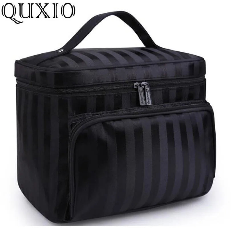 Woman Cosmetic Bags Striped Pattern Organizer Makeup Bag Folding Travel Toiletry Bag Large Capacity Storage Beauty Bag ZL900Z -D
