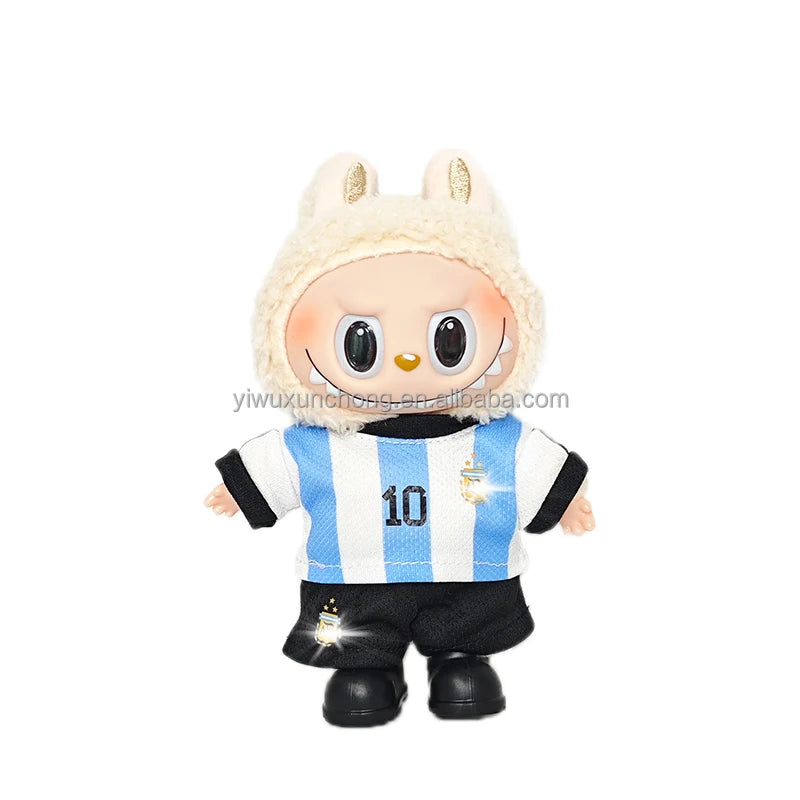 In Stock High-Quality Exclusive Designer Outfit for Labubu - GG Sweater and Overall Set for 17cm Plush Doll | Fast Ship