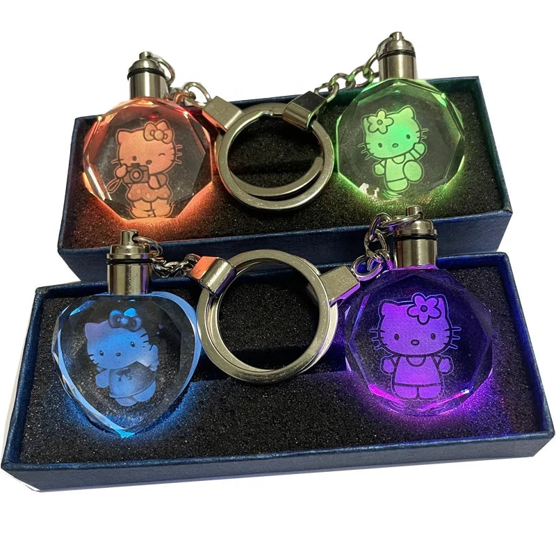 Customized Keychain Lip Gloss Mock-up KeyRing Led Acrylic Mini Keychain Chips Crystal Keyholder Funny Key Ring