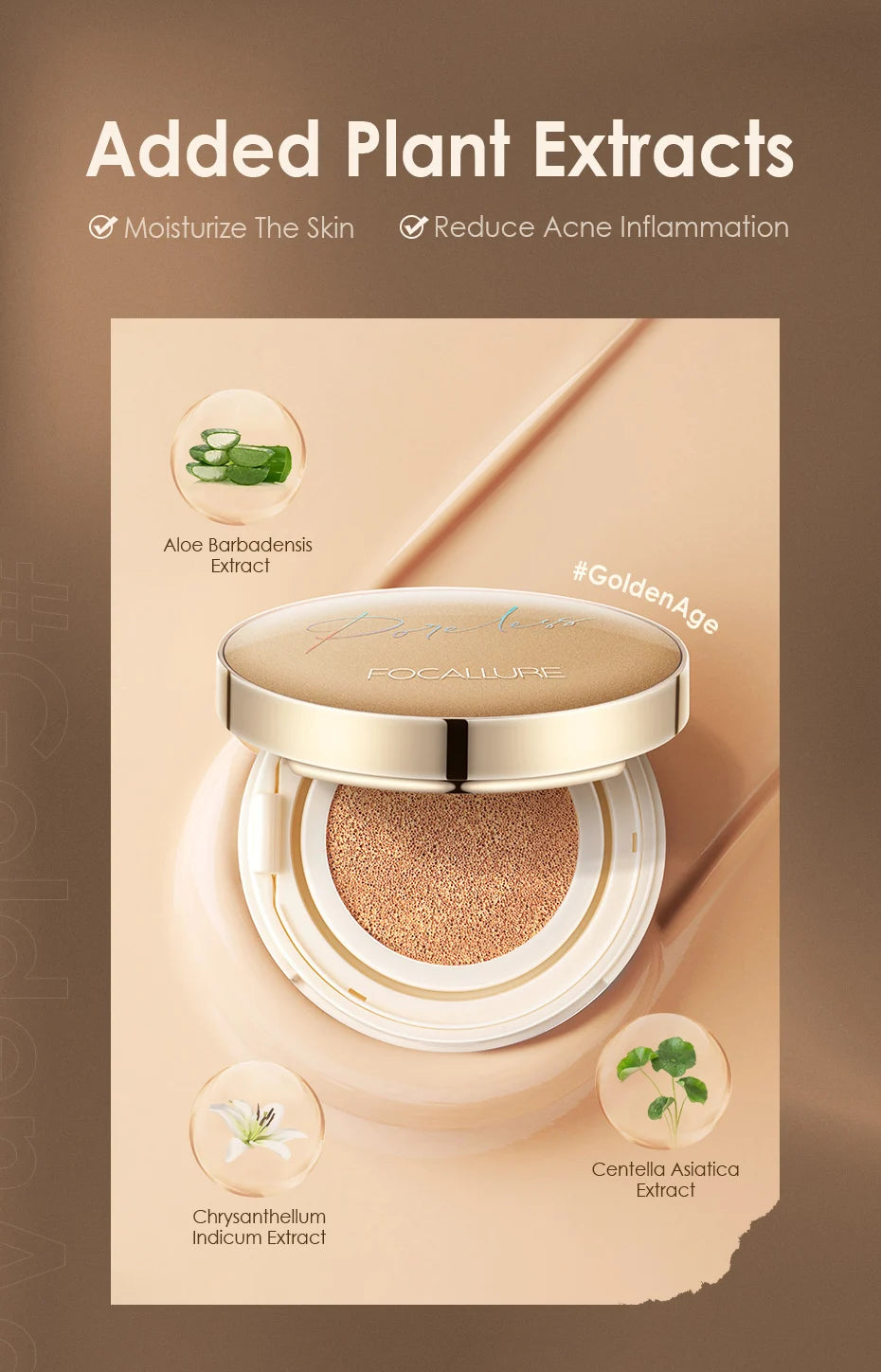 FOCALLURE BB Air Cushion Matte Foundation Cream Oil control Concealer Whitening Moisturizing Makeup Cosmetic Brighten Face Base