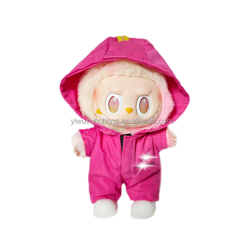 In Stock High-Quality Exclusive Designer Outfit for Labubu - GG Sweater and Overall Set for 17cm Plush Doll | Fast Ship