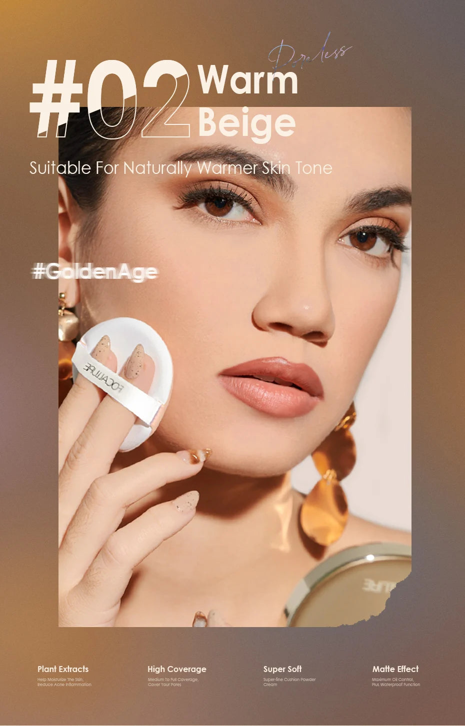 FOCALLURE BB Air Cushion Matte Foundation Cream Oil control Concealer Whitening Moisturizing Makeup Cosmetic Brighten Face Base