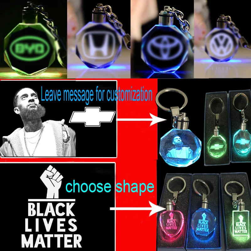 Customized Keychain Lip Gloss Mock-up KeyRing Led Acrylic Mini Keychain Chips Crystal Keyholder Funny Key Ring