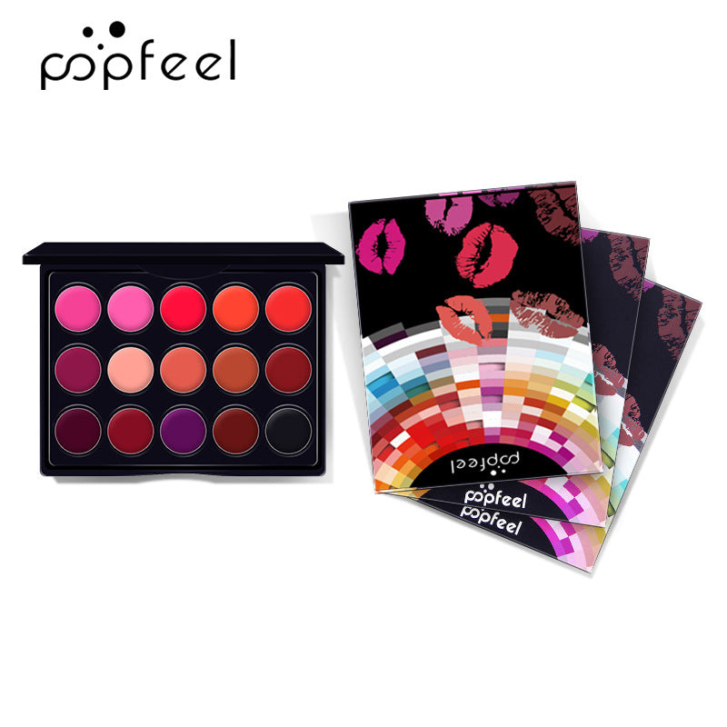 15 Colors Mini Lip Gloss Makeup Palette Nude Color Red Purple Pink Moisturizer Long Lasting Lipgloss Matte Lipstick Cosmetics