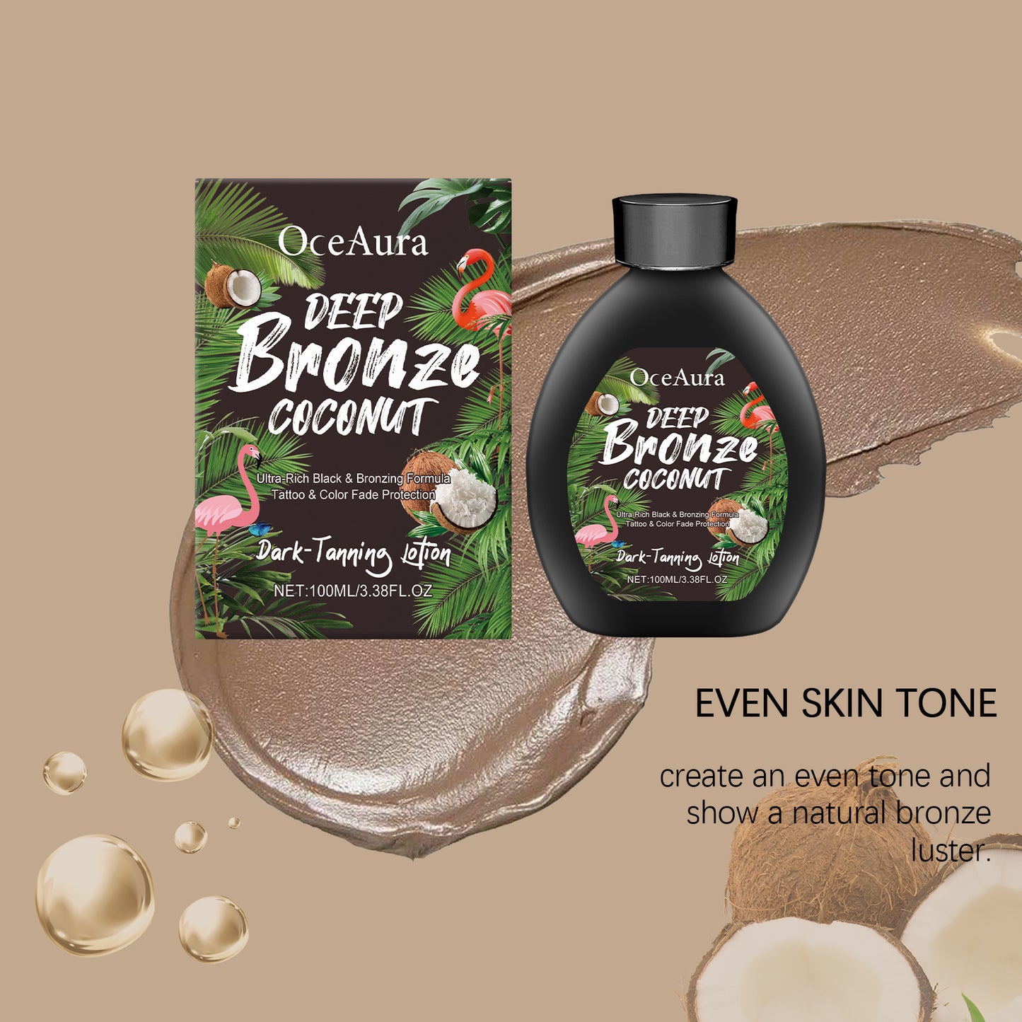 Coconut Tanning Lotion Sunless Tanner Bronzing Enhancer Darkening Booster Hydrate Sexy Golden Brown Sunbeds Self Bronzer Lotion