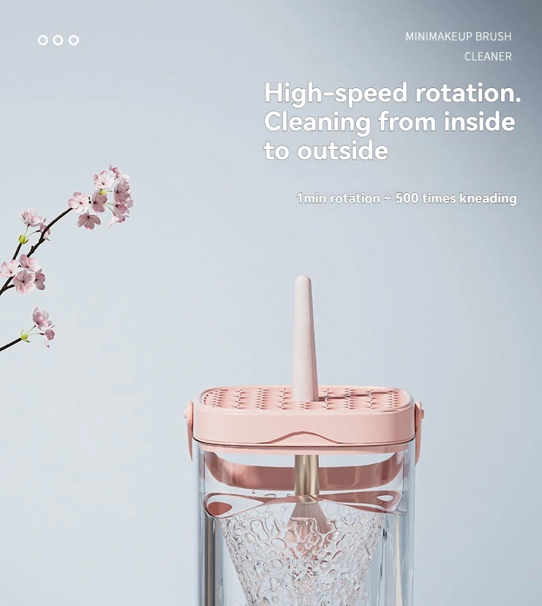 2025 New USB Electric Makeup Brush Cleaner Rechargeable Makeup Brushes Cleaning Tool Automatic Makeup Brush Cleaning Stand Devic