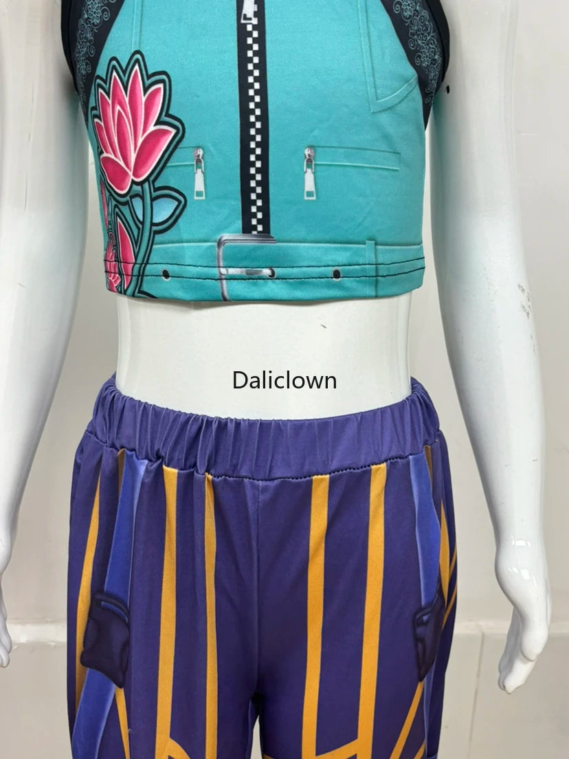 Huntrix KPop Demon Hunters Mira Zoey Rumi Cosplay Costume Kids Baby Girls Birthday Party Dress Anime Uniform Halloween Costume