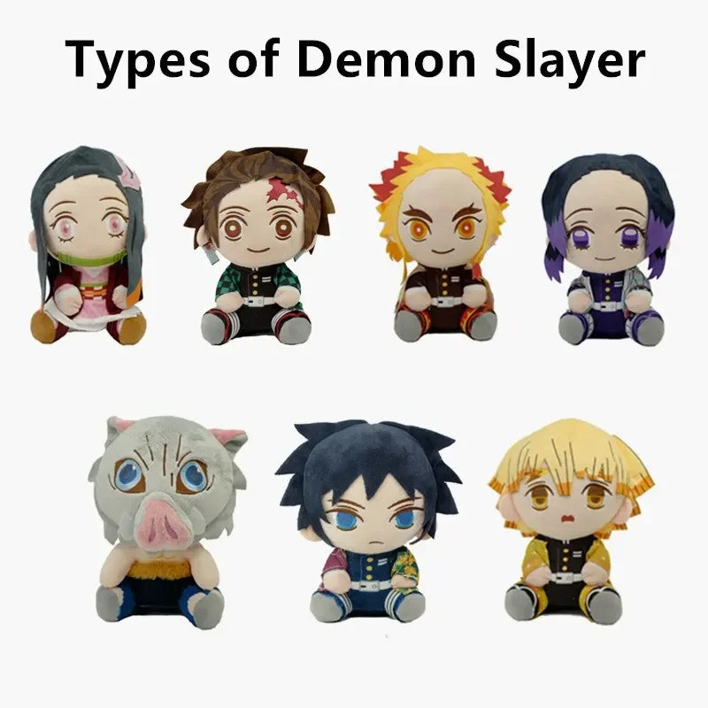 20cm Hot Japan Demon Slayer Plush Dolls Lovely Anime Kimetsu No Yaiba Kamado Tanjirou Nezuko Zenitsu Kyoujurou Toys Kids Gifts