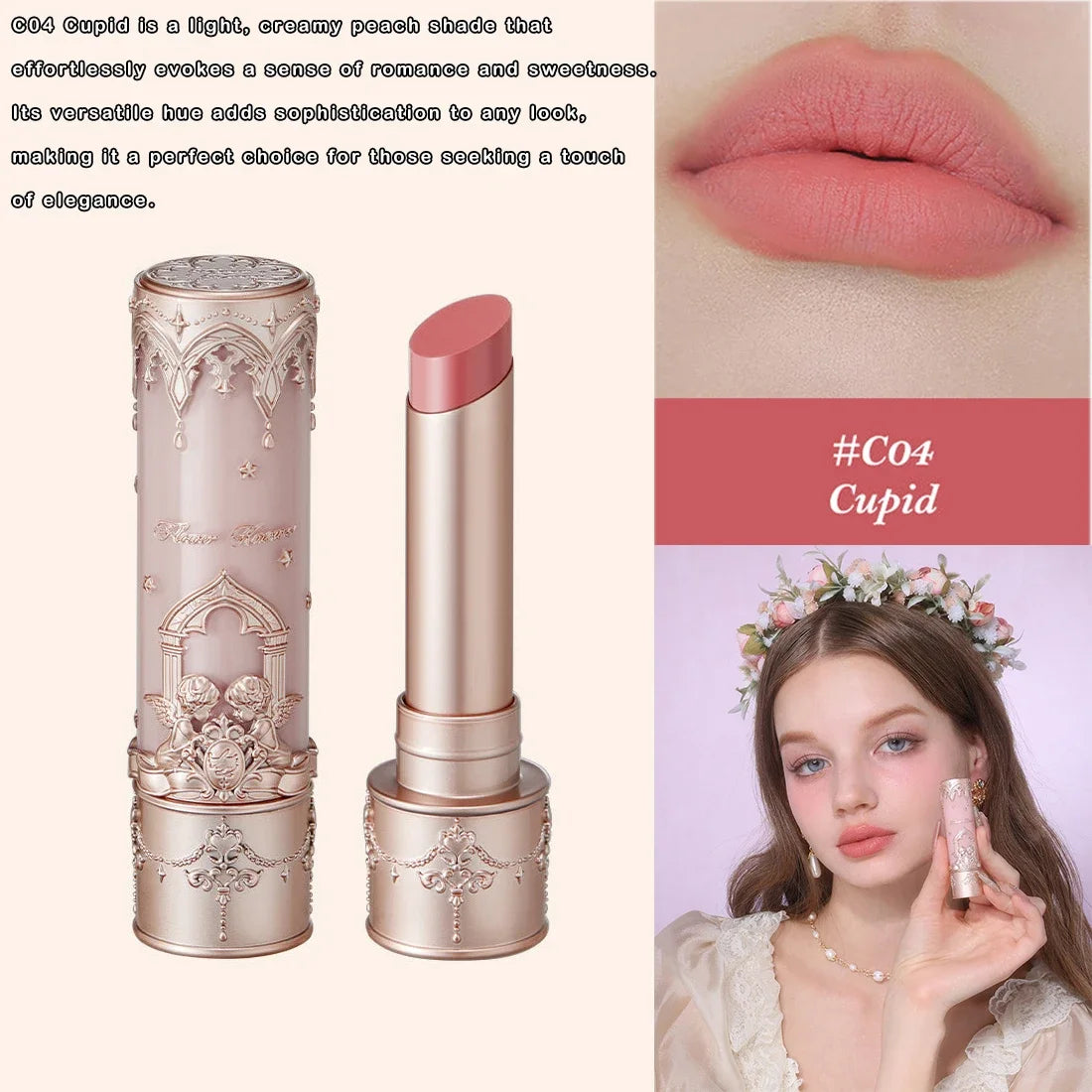 Flower Knows Little Angel Velvet Matte Lipstick Waterproof Long Lasting Soft Moisturizing Lip Gloss K Beauty Clean Girl Makeup