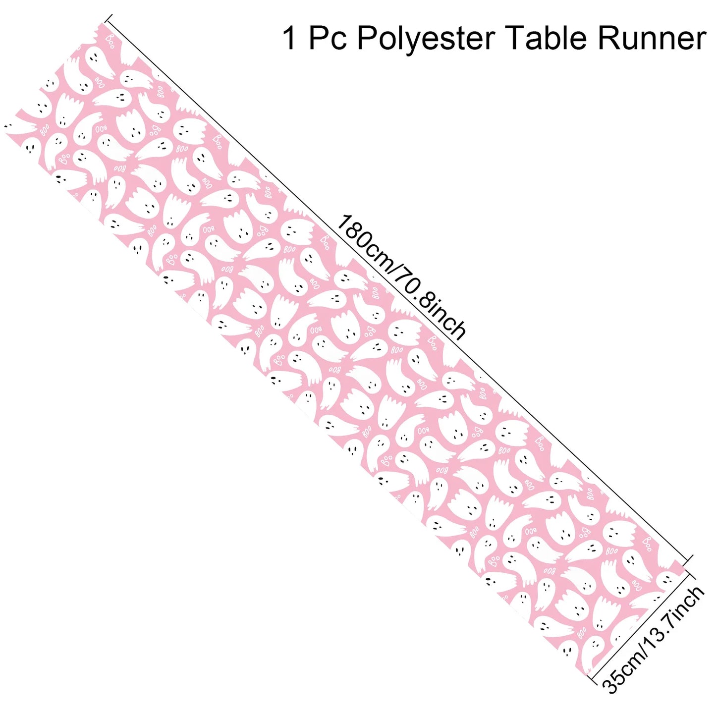Halloween Pink Tablecloth with Cute Ghosts