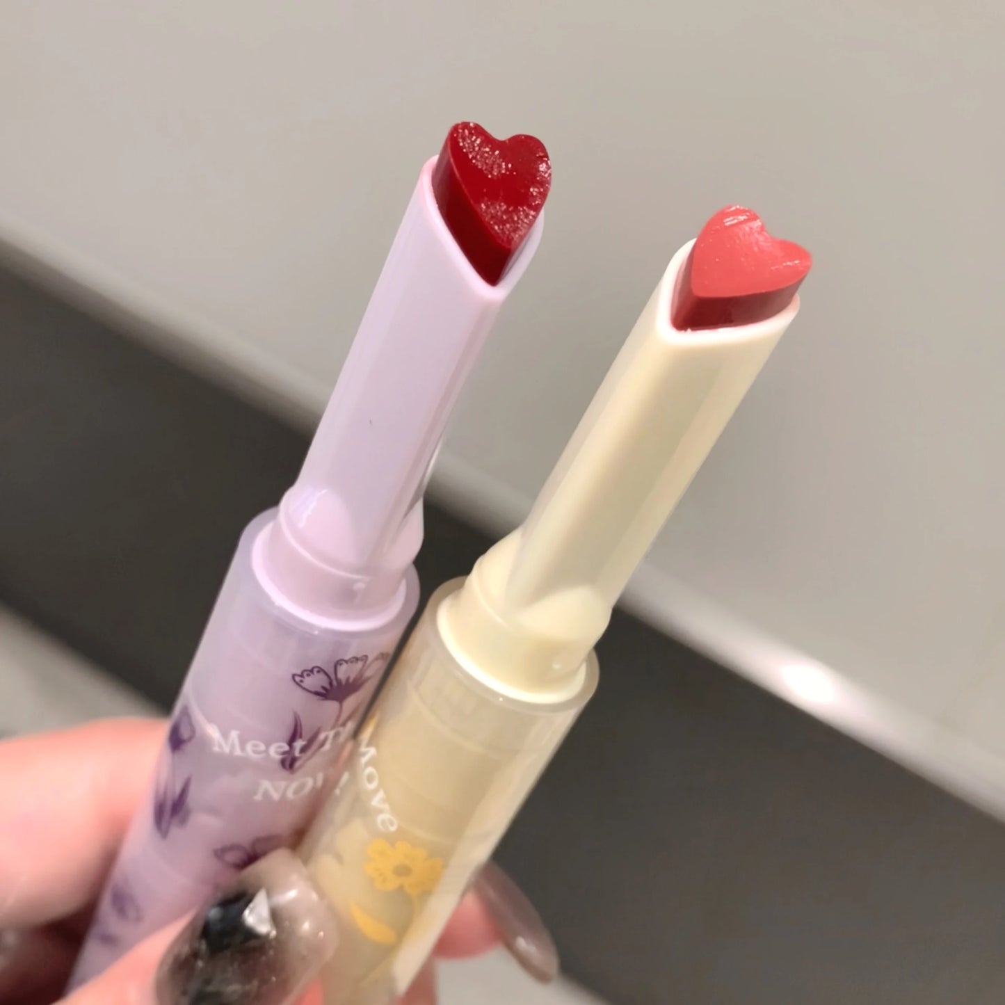 Jelly Heart Lipstick Gogo Little Bear Flower Language Secret Meaning Moisturizing and Hydrating Color Lipstick Pen