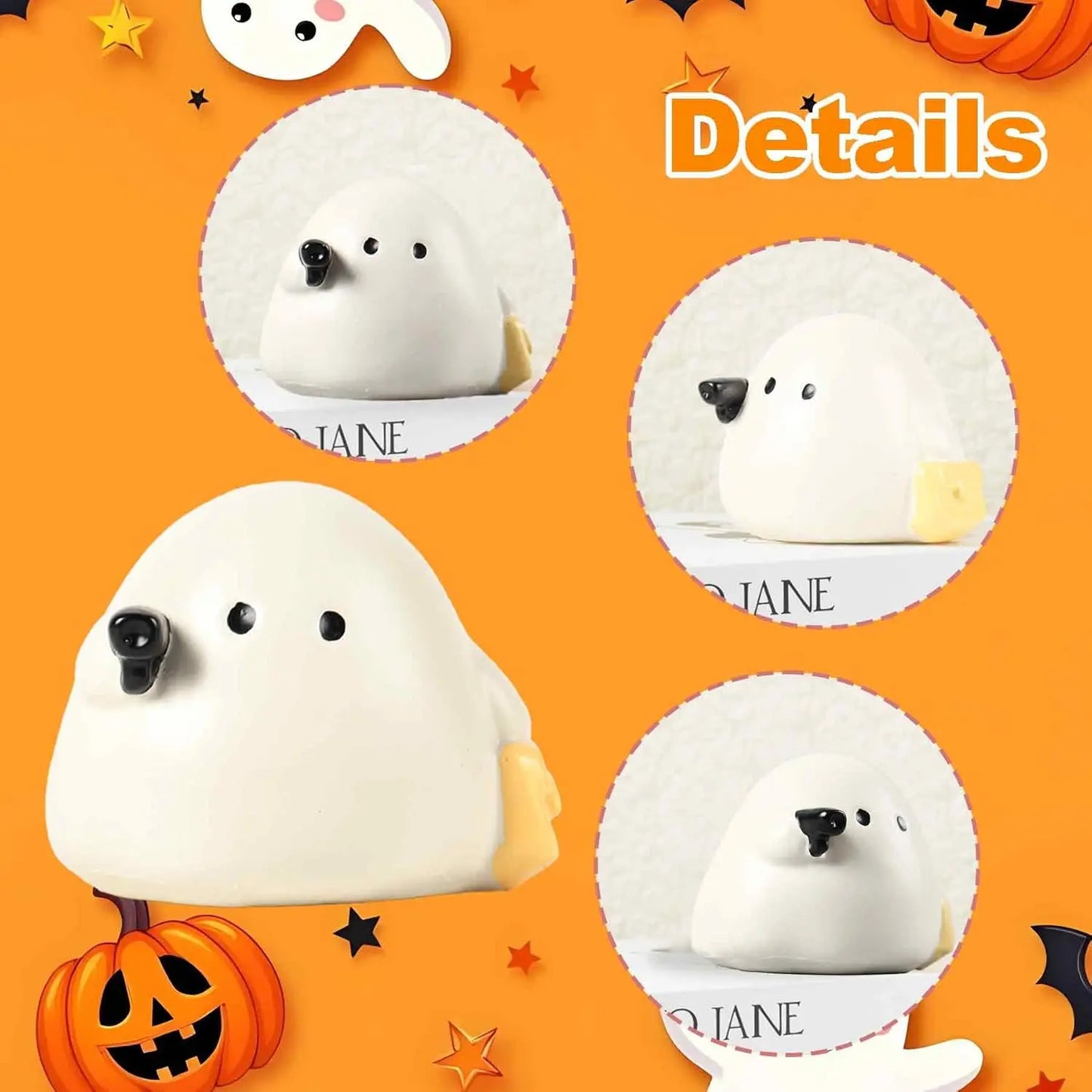 1 PCS Cute Halloween Ghost Figurine Decor Indoor Desk Decoration Boo Basket Stuffers Gift For Women Spooky Home Party Ornament