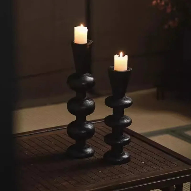 Retro Wooden Candle Holder