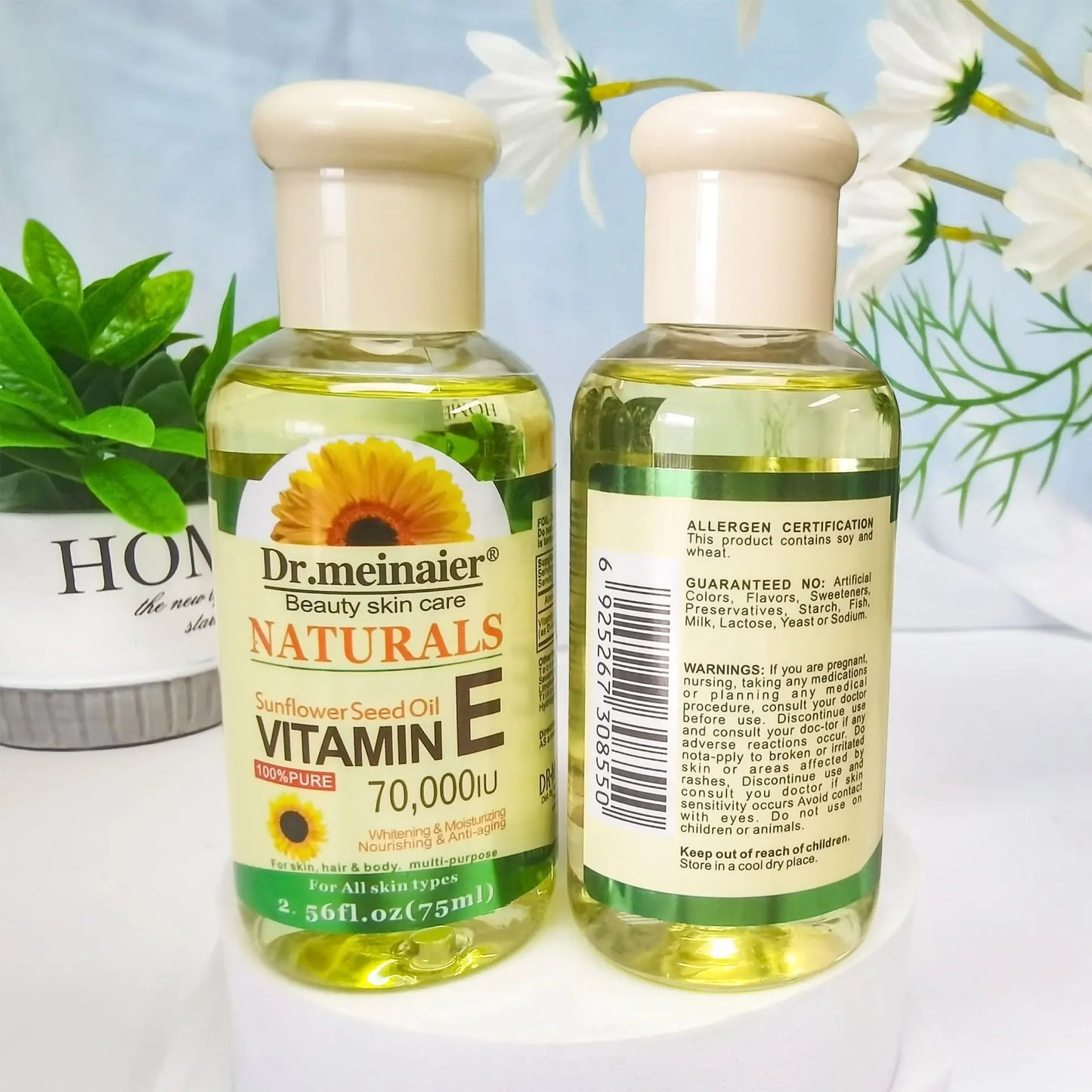 Vitamin E Face Essence Oil Morning & Night Whitening Shrink Pores Anti Wrinkle Aging Freckle Repair Face Skin Care Essence 75ml