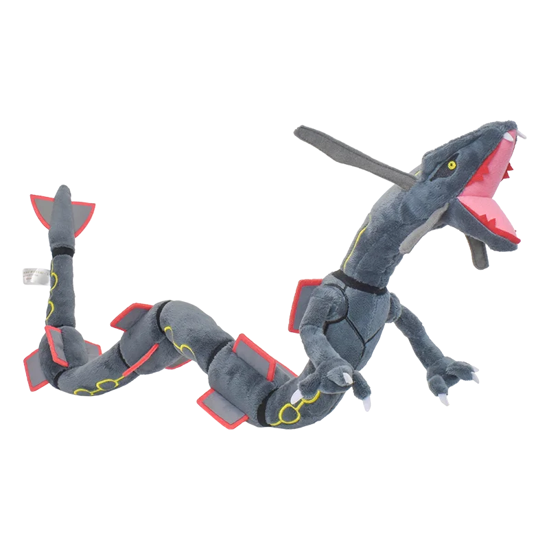 Shiny Rayquaza Plush Toys Stuffed Animal Game for Collectible Gift,Soft Plushies,Cute Cartoon Character Black 12 Inch