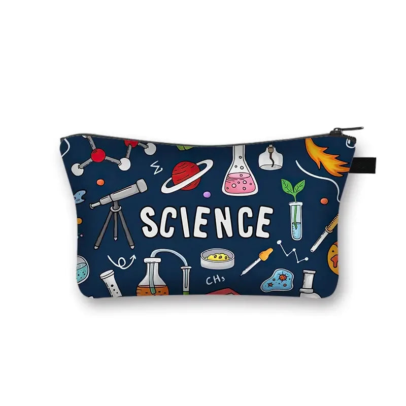 Periodic Table of Elements Print Cosmetic Case Science Chemistry Makeup Storage Pouch Beauty Bag Napkin Bag Lipstick Bag Gift