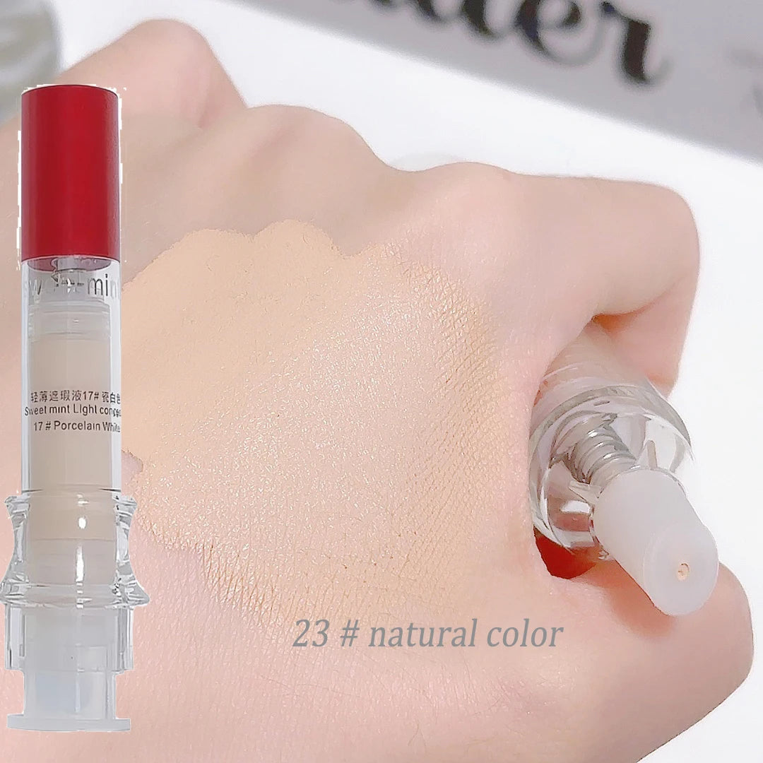 Porcelain White Light Concealer Pen Full Coverage Cover Dark Circles Acne Pores Press Concealer Matte Foundation Cream Cosmetic