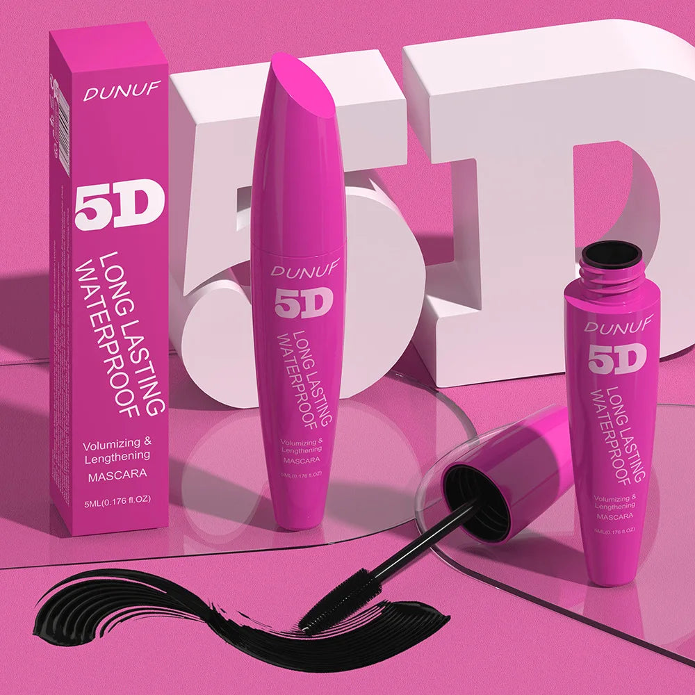 5D Waterproof Mascara Cream Thick Slender 24h Volumizing Lash Makeup Eyelash Curling Lengthening Lasting Eyelash Cream