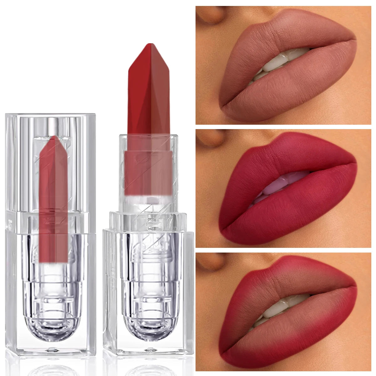 Nude Matte Lipstick Waterproof Lip Sticks Not Fading Sexy Red Velvet Lipsticks for Women Make Up Long Lasting Lip Cosmetics