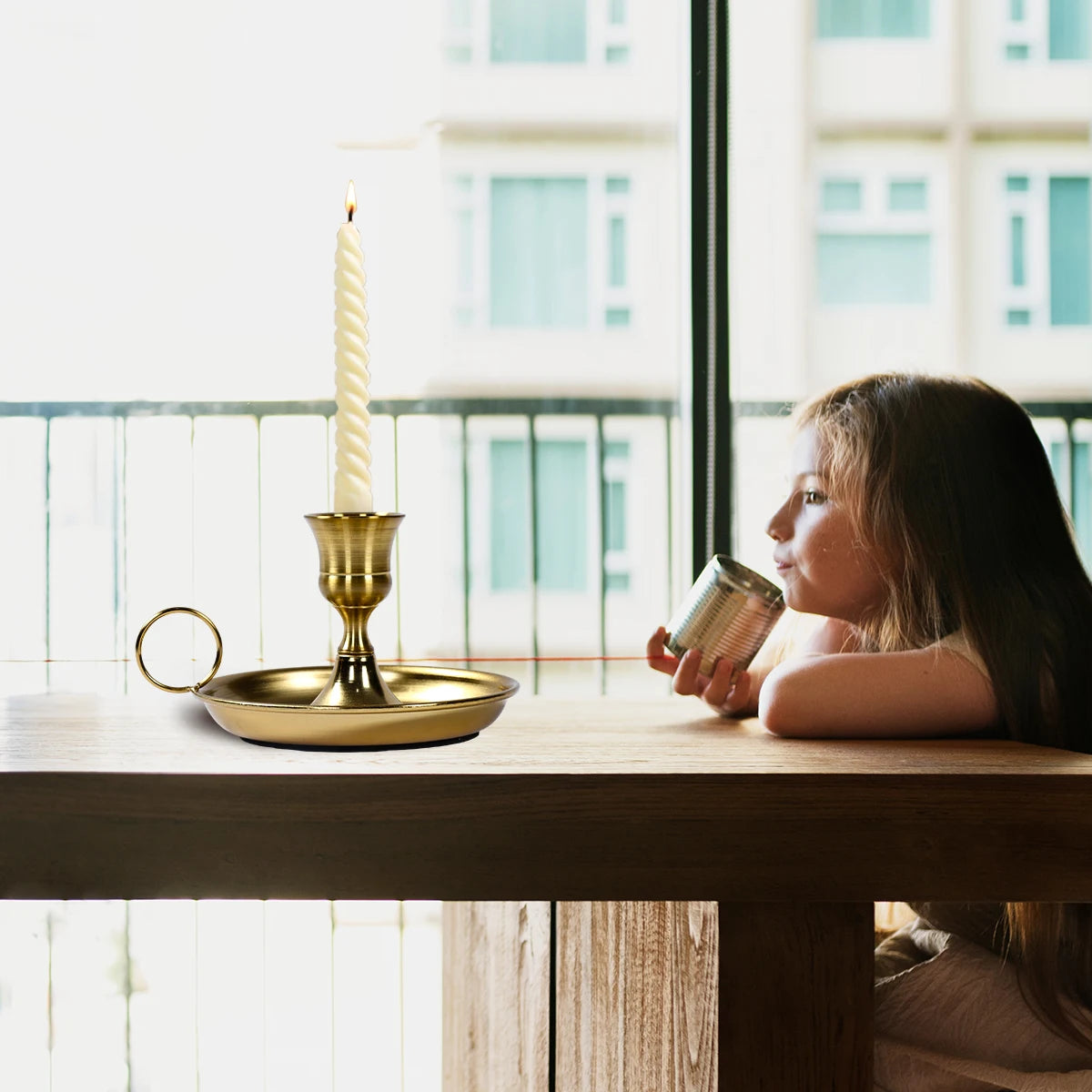 Metal Desktop Candle Holder