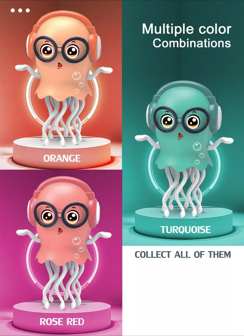 Electric Dancing Octopus Jellyfish Toy Eight-Arm Automatic Obstacle Avoidance Toy for Children's Intelligence Development