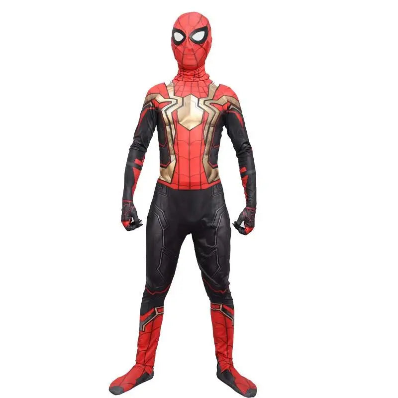 Superhero Spider Man Costume Jumpsuit Miles Spiderman Halloween Cosplay Costumes Bodysuit Head Cover Separation Party Set