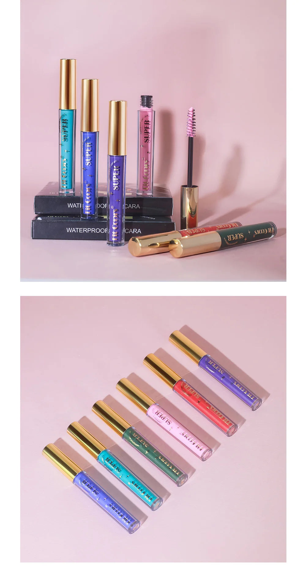 6 Color/Set Colored Mascara Cream Blue Green Lasting Waterproof Mascara Curling Eyelashes Thick Curl 3D Non-smudding Mascara