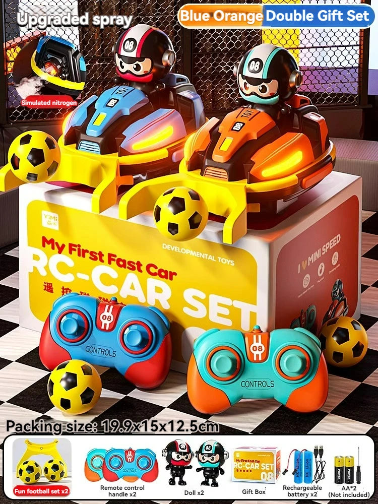 RC Football Sports Battle Bumper Car Toy for Kid Catapult Robot Karting Toy with Music Light RC Game for Boy Girl Family Battles