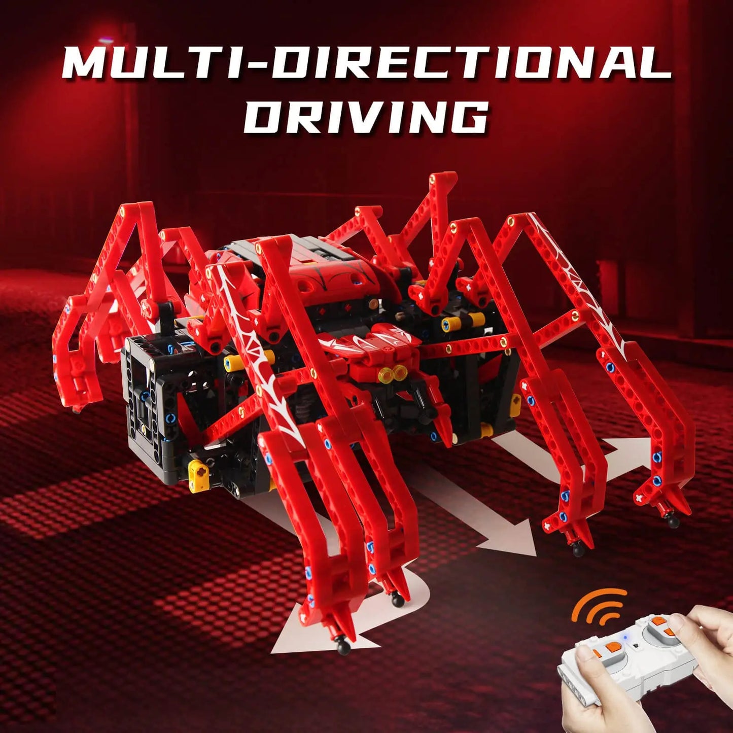 818pcs Remote Control Red Spider STEM Robot Building Block Kit MOC Science Construction Play Sets Educational Toy for Kids Gifts