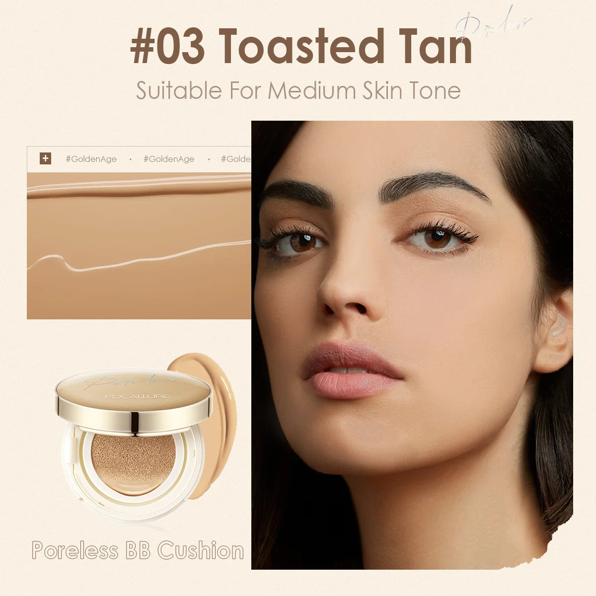 FOCALLURE BB Air Cushion Matte Foundation Cream Oil control Concealer Whitening Moisturizing Makeup Cosmetic Brighten Face Base