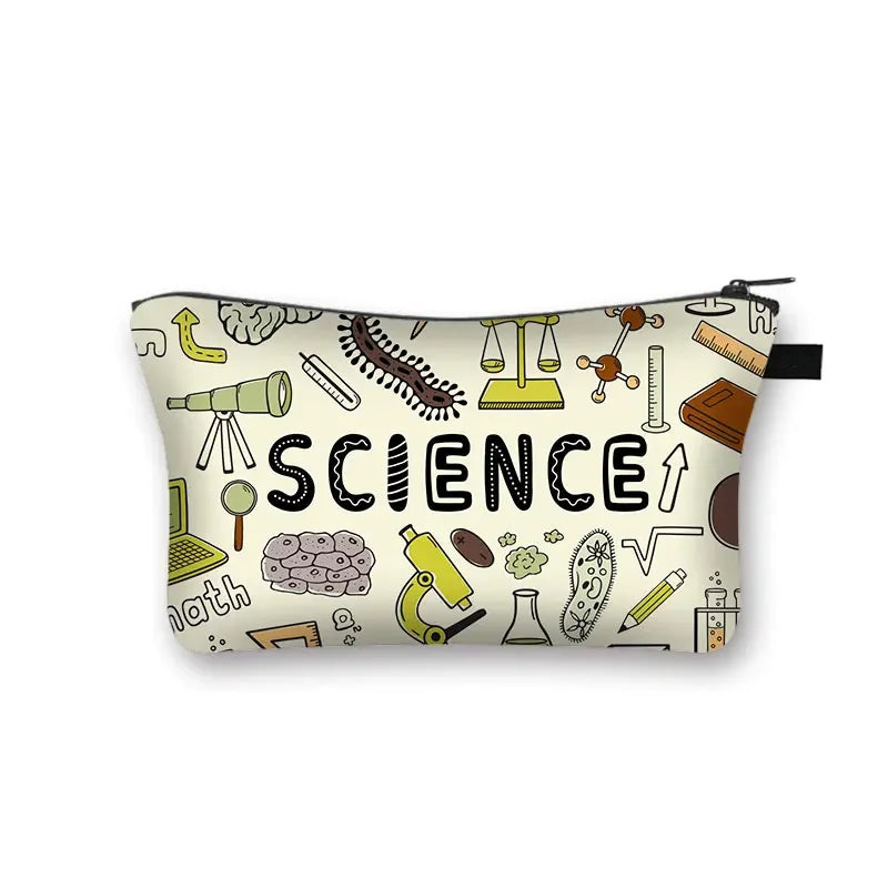 Periodic Table of Elements Print Cosmetic Case Science Chemistry Makeup Storage Pouch Beauty Bag Napkin Bag Lipstick Bag Gift